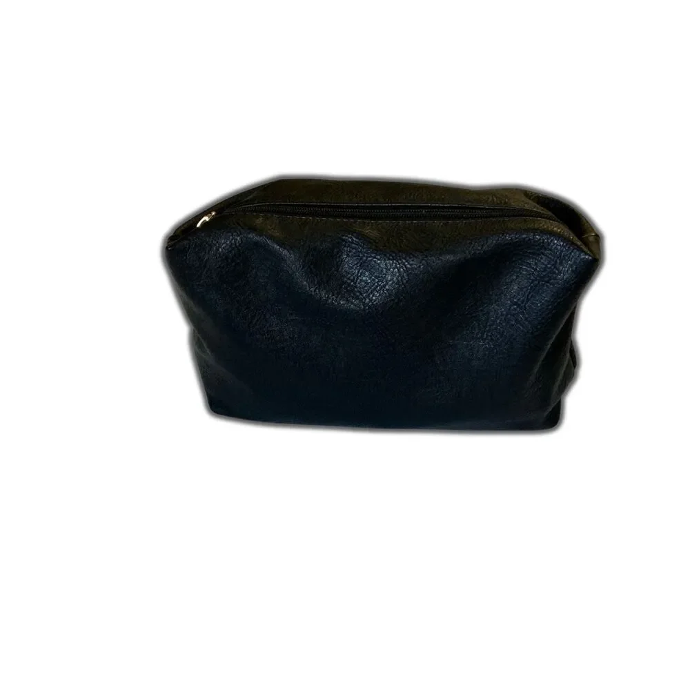 Antik Kraft Cosmetic Bag Large Black Faux Leather
